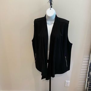 Chicos Black Open Front Vest